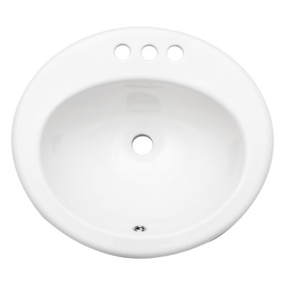 20"X18" White Ceramic Oval Undermount Bathroom Sink With 3 Faucet Hole
