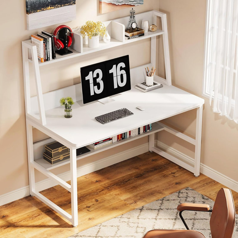 Bureau d'ordinateur 47 "avec huche et bibliothèque