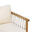 Causeuse d'extérieur surdimensionnée en bois d'acacia avec corde beige et coussins crème en teck-133524168