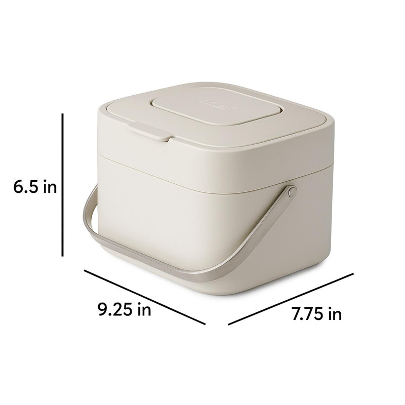 Stack 1 Gallon Food Waste Compost Bin with Odor Filter and Ventilation, Stone