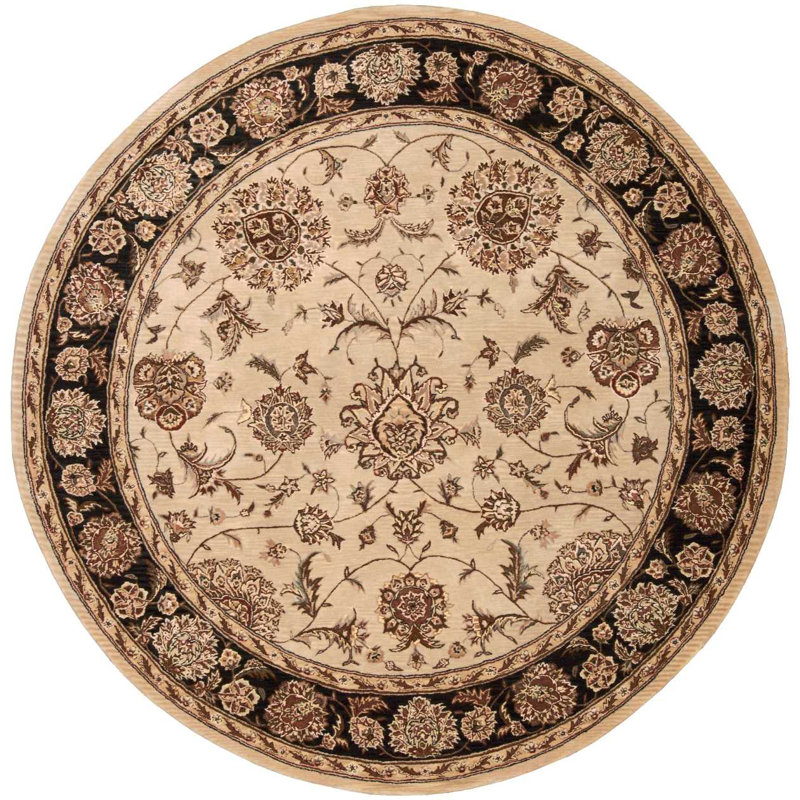 Deguzman Wool Oriental Indoor Rug, Round 6'