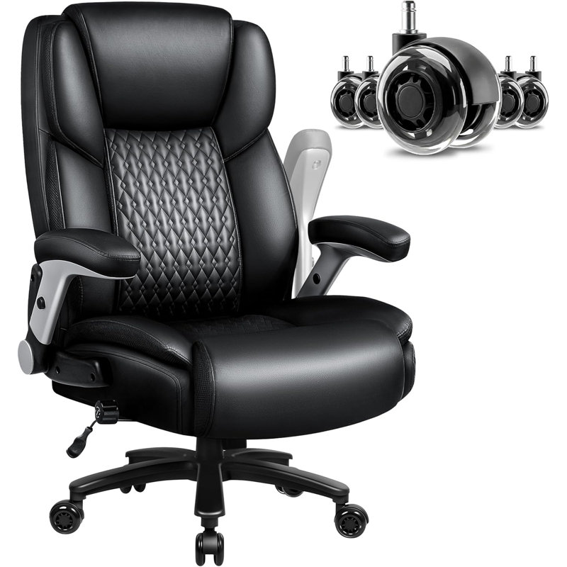 Grande chaise de bureau ergonomique 500 lb, Noir