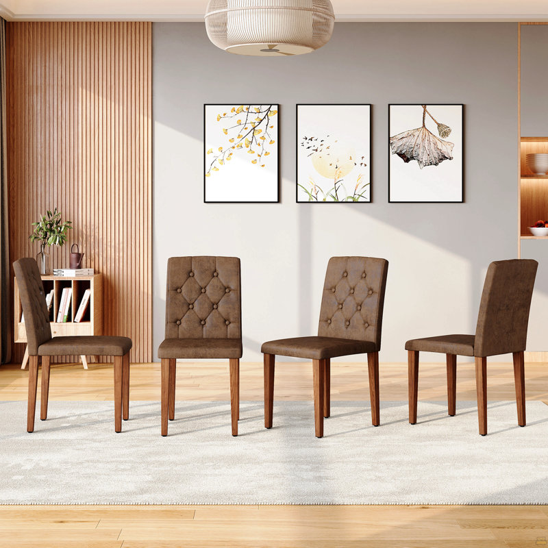 Chaise de salle à manger en tissu 4 pièces 4 pièces, 4
