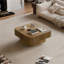 Square Coffee Table with Hidden Storage, Classic Brown Solid Wood Veneer, 31.5-Inch Modern Accent-129847195-129847197