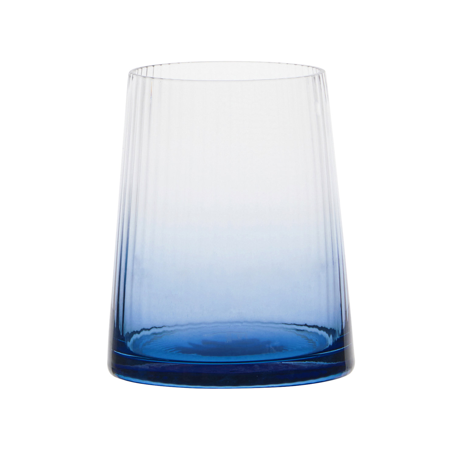 Zoya Ribbed Drinking Glass, Blue