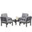 4 - Person Modular Patio Conversation Sets With Cushions, 5-Piece Outdoor All-Weather Waterproof HIPS Sofa Seating Group, Black-757751245-757751235-757751232