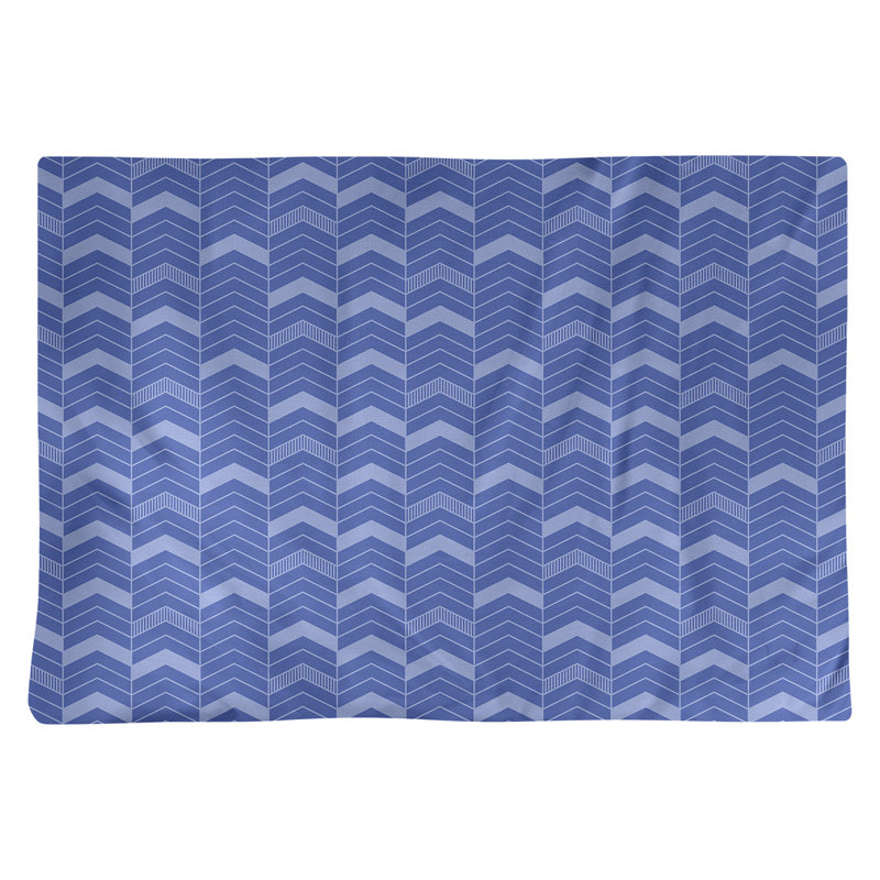 Récapitulatif à chevrons 18" lineed Stephenie, Bleu, Coton