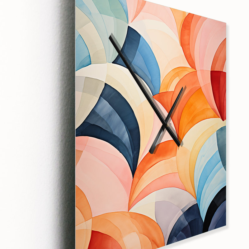 Hardedge Pastel Symetry II - Horloge murale abstraite, Médium