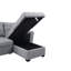 Canapé-lit modulaire en lin gris clair avec méridienne réversible 90,5 po Adriano