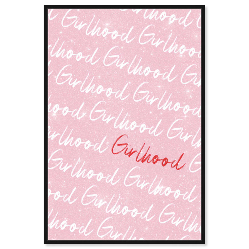 Art mural rose sur toile, "Girlendance", H 16 po x l 11 po, Cadre noir