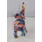Elephant With Trunk Up Colourful Modern Resin Statue - Berdan Unique Modern Home Décor, 8"x4"x 10"H