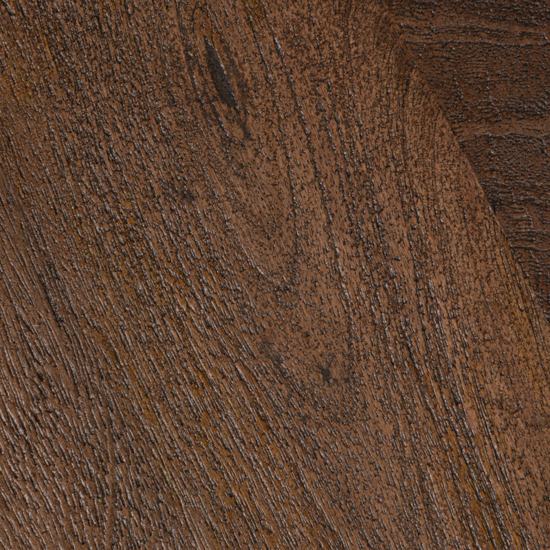 Table d'appoint crème en bois de manguier et en fer, Dark Brown, 15.75" H X 19.5" W X 19.5" D