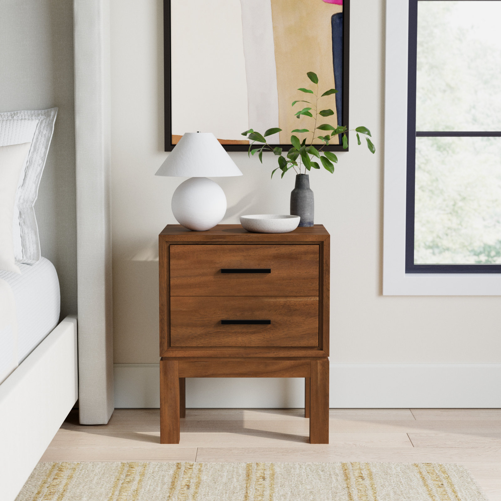 Wrightia Mahogany Nightstand, Honey Maple