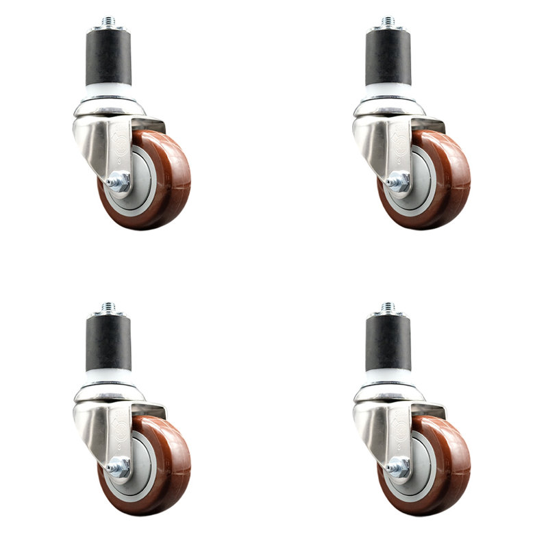 Polyurethane Swivel Caster, Maroon