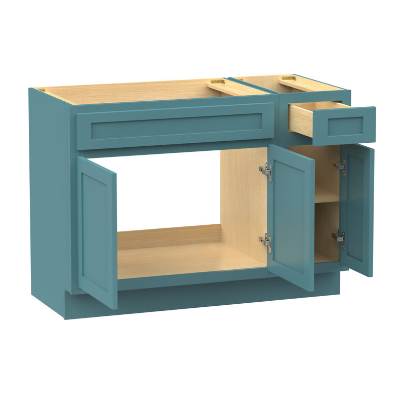 Base de meuble-lavabo simple 48 po seulement, Bleu sarcelle