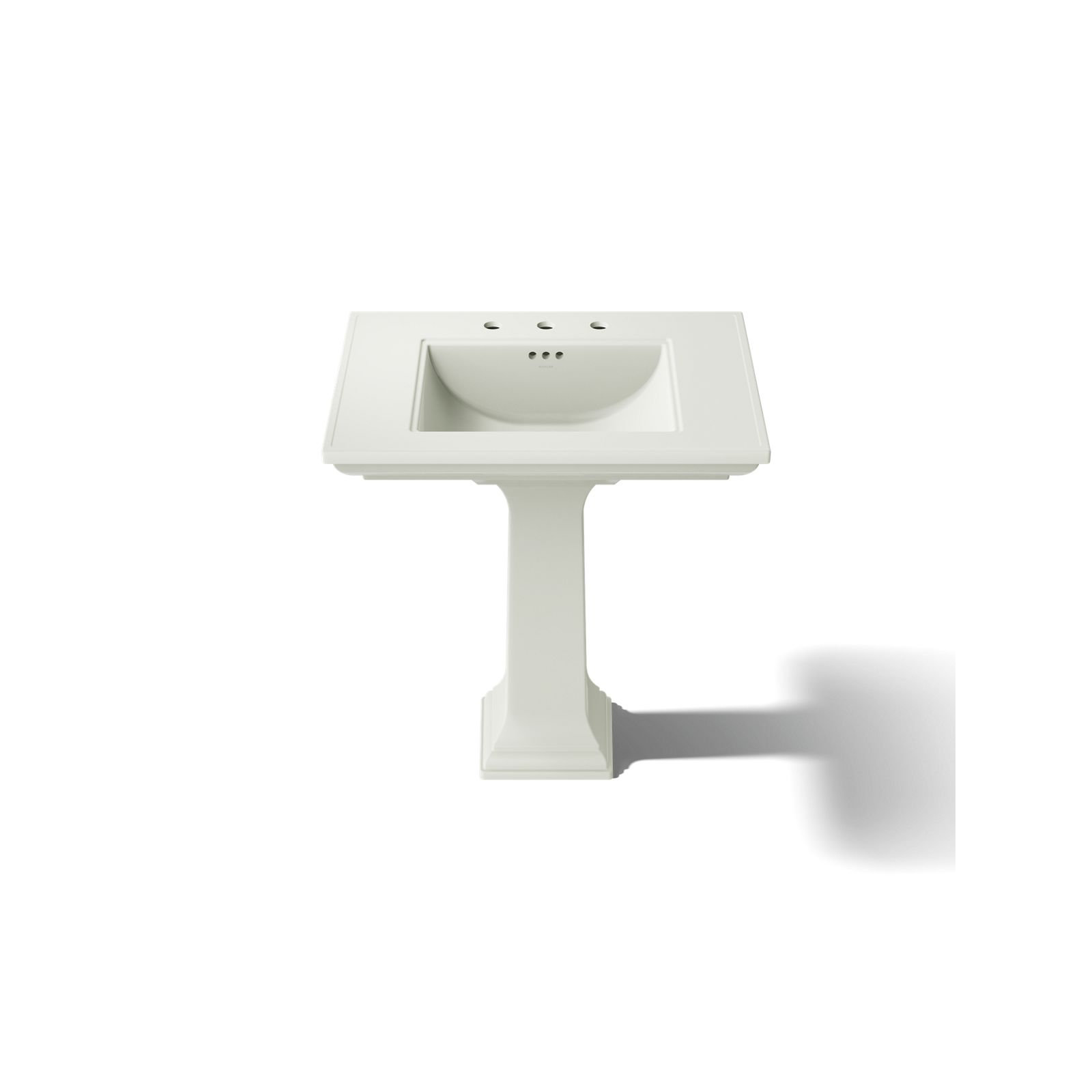 Memoirs Stately Pedestal Bathroom Sink with Faucet Holes, Dune, 8" Centers, 34.75" H x 22.19" W x 30.69" L