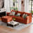 Merchelle 103" Wide Reversible Modern Modular Sectional Sofa With Storage Ottoman -Premium Chenille Fabric-832001653-813780999