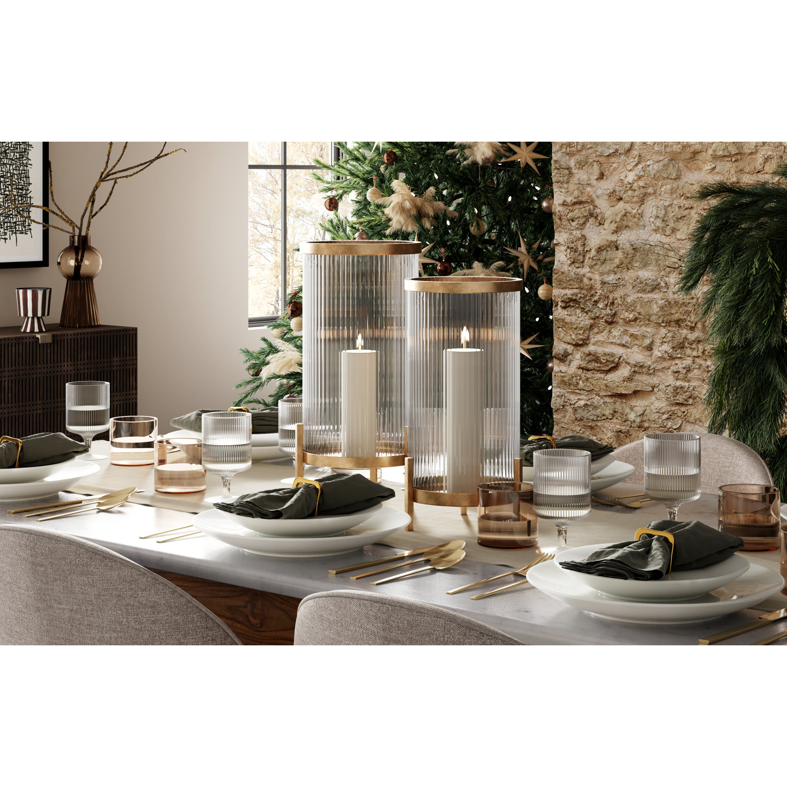 Naja Glass Hurricane Candle Holder