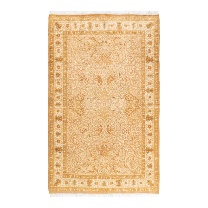 Handmade Brown Wool 8' x 10' Oriental Area Rug