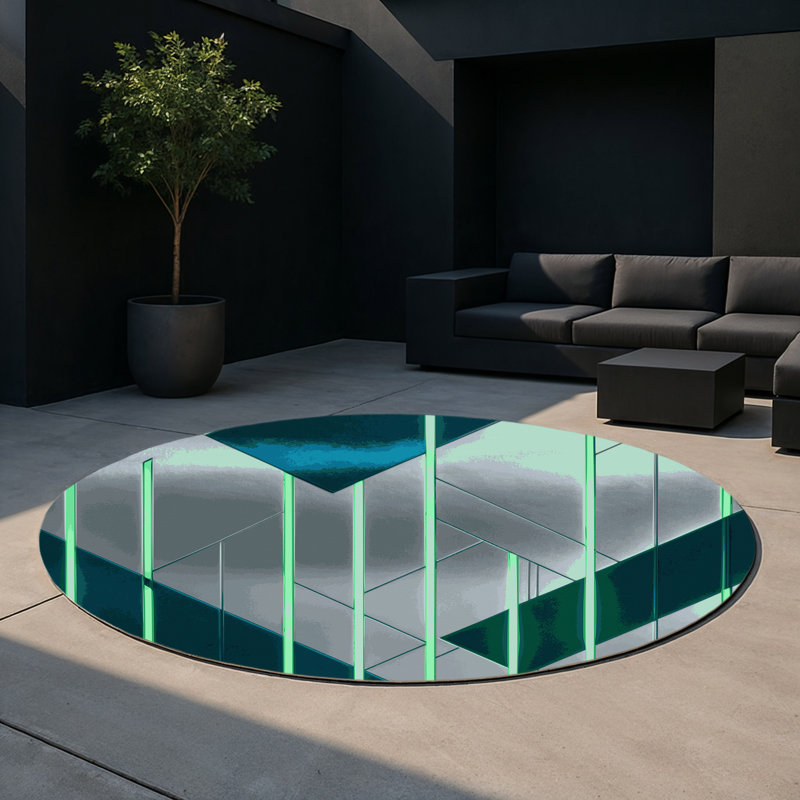 Quantum Ray Indoor And Outdoor Area Rug, Round 5'