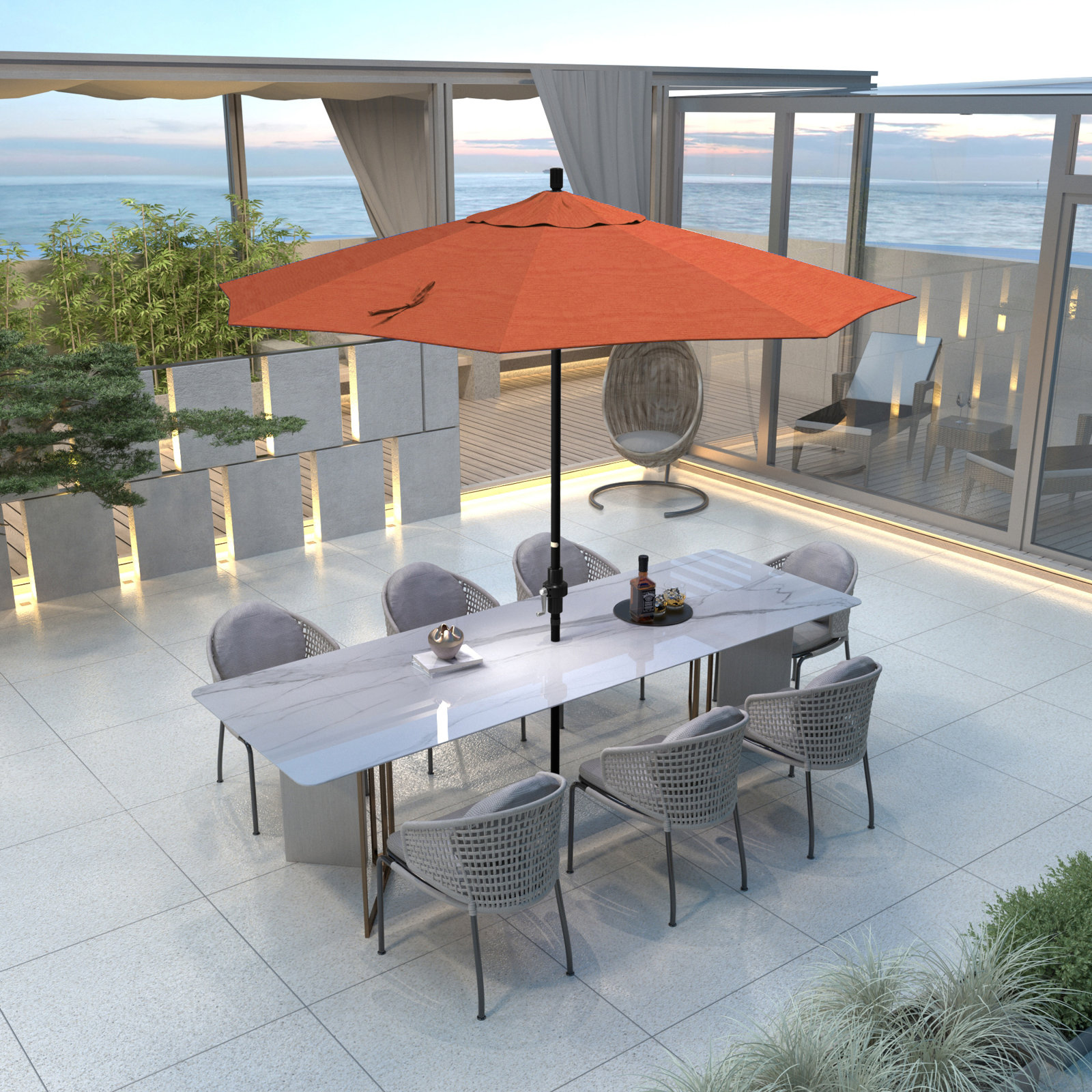Timeout 108'' Outdoor Umbrella, Sunset Performance