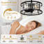 Ventilateur de plafond en cristal 20 "avec lumières et télécommande, ventilateur de plafond en cage à 7 pales, moteur à courant continu réversible à 6 vitesses pour chambre à coucher