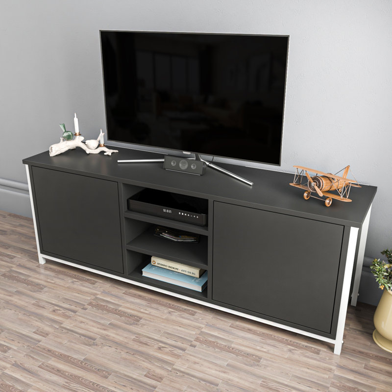 Rozaje TV Stand for TVs up to 60", White/Anthracite