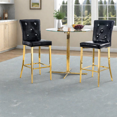 Ensemble de table de salle à manger moderne (doit inclure à la fois la table et la chaise) Ensemble de bar en verre pour petite cuisine
