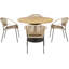 Duplantis 4 - Person Teak Patio Dining Set with Round Table-109024916