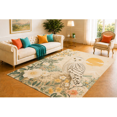 Tapis 5 pi x 7 pi Snowy Owl
