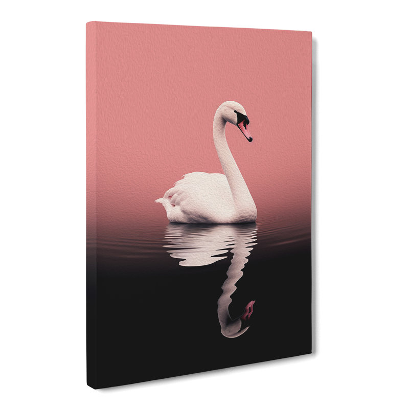 Swan Minimalism Art - Wrapped Canvas, 76cm H x 50cm W x 3cm D