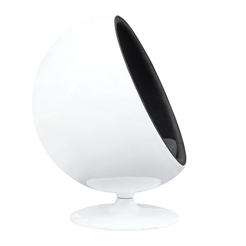 Fauteuil Globe, noir, Noir 100 % coton