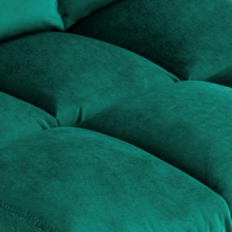 Varrian 2 Set Accent Chair with Ottoman, Velvet Modern Metal Legs, Club Chair Lounge Sofa Couch, Dark Green Velvet