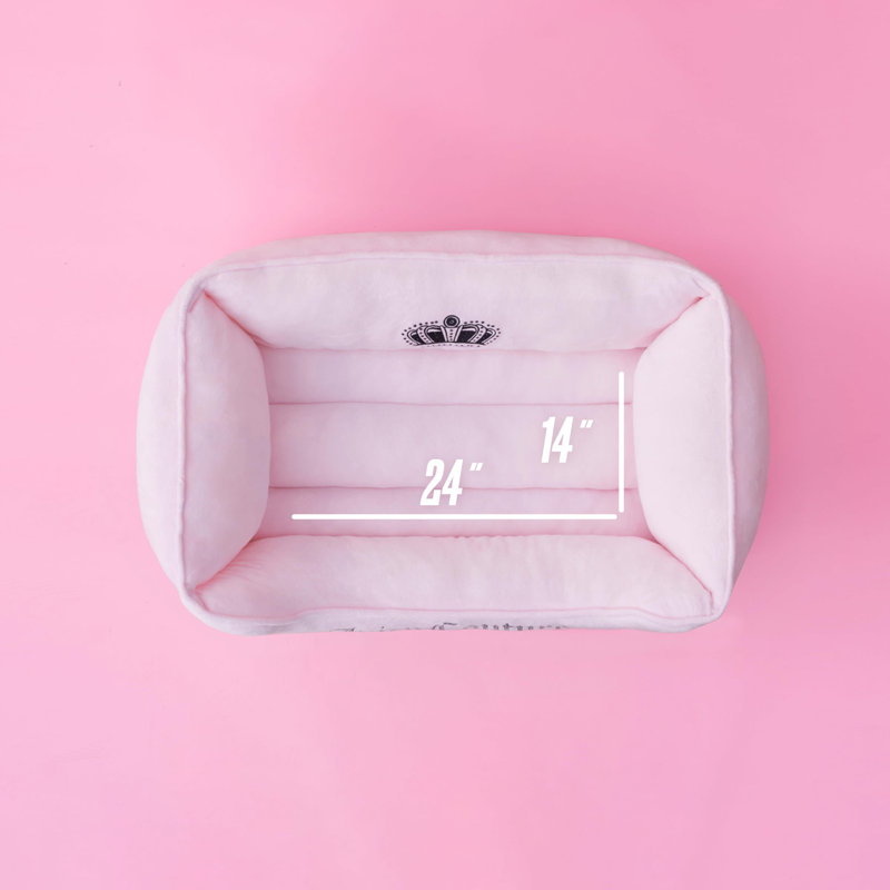 Juicy Couture Bling And Crown Pet Bed, Pink, 8" H x 14" W x 24" D