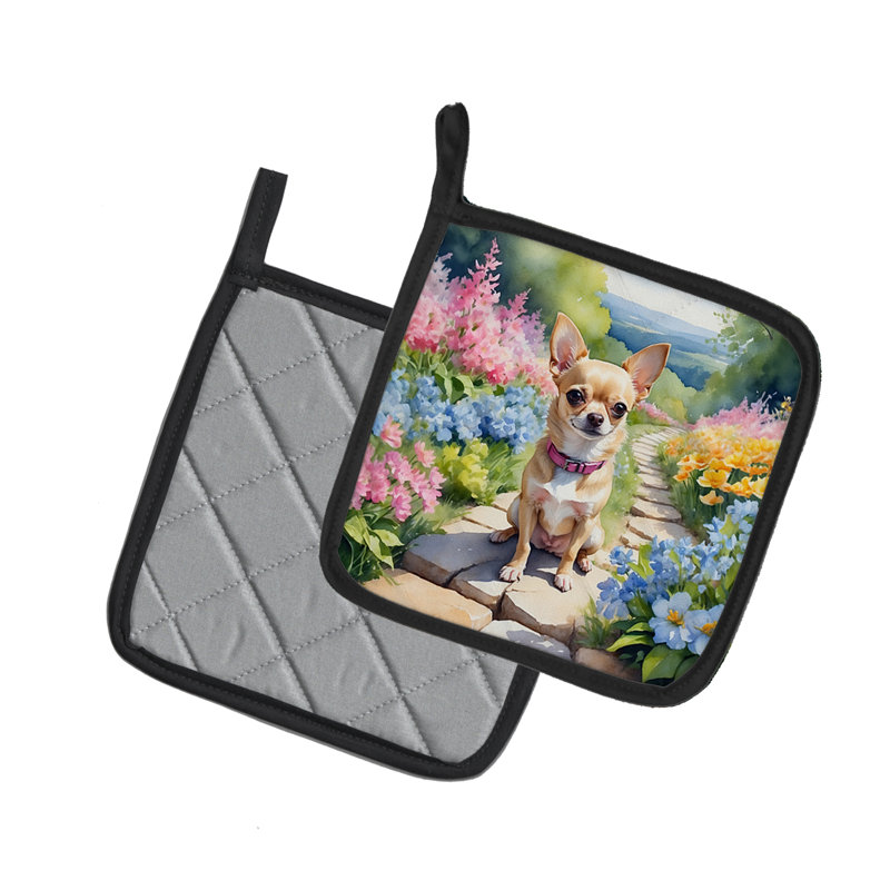 Caroline's Treasures Floral Polyester Potholder Set
