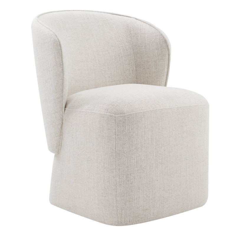 Chaise rembourrée Niha, Tweed blé Nathan