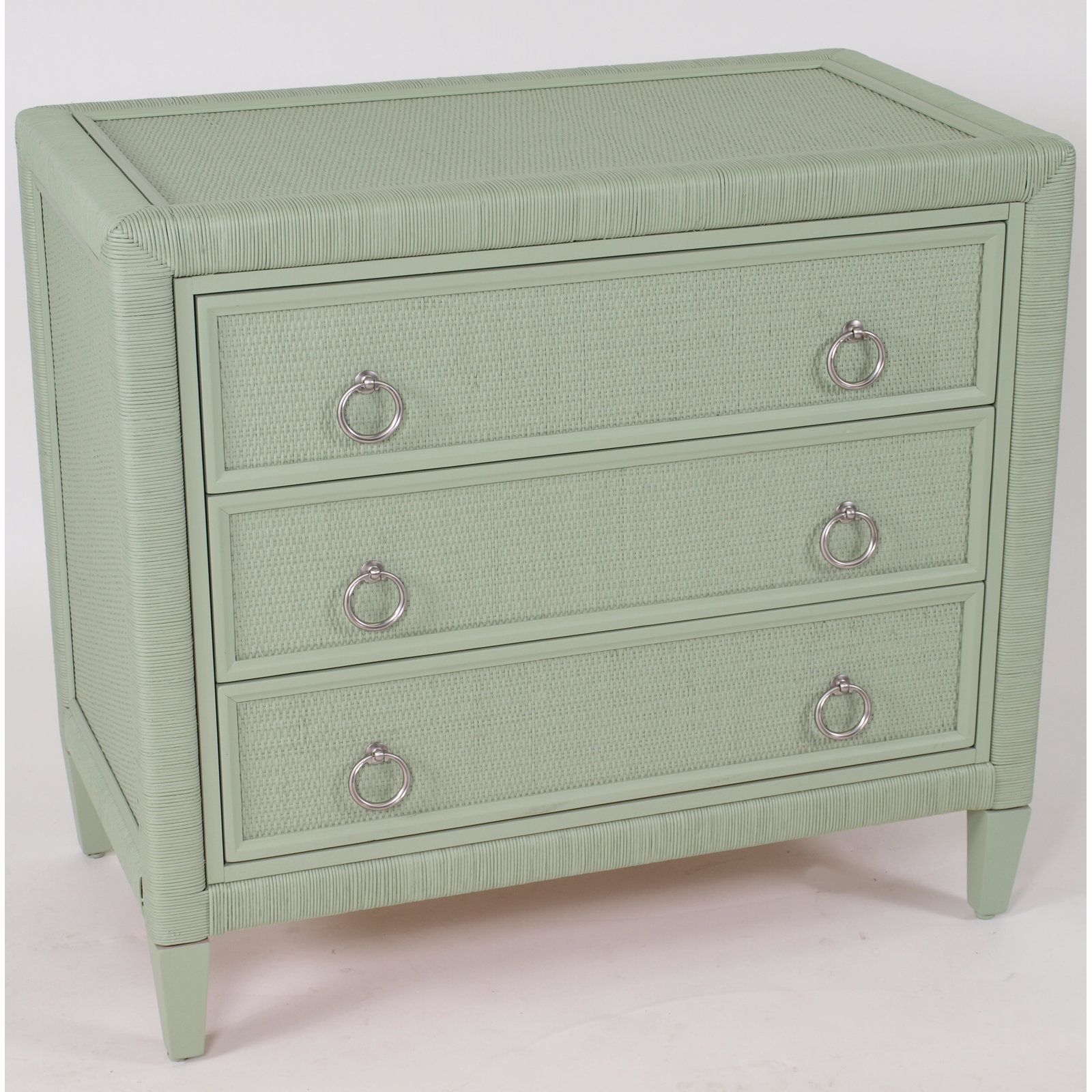 Warwick 36" Wicker Dresser, Celery, Satin Nickel