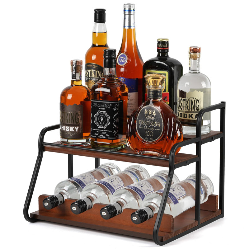 Liquor Bottle Display Shelf, Coffee Syrup Rack Organizer,Syrup Bottle Holder Stand, 3-Tier Syrup Rack For Countertop Or Tabletop Decor