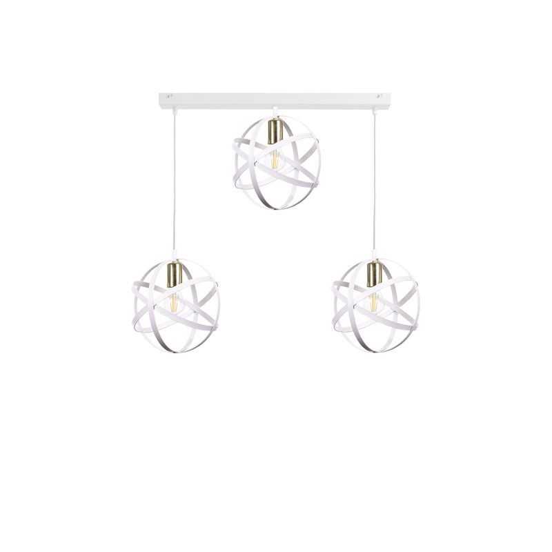 Bobbi-Rose 3 - Light Kitchen Island Pendant, White, White/Gold