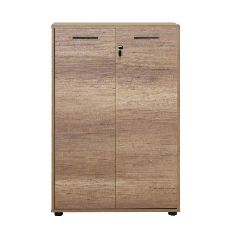 Elegant Oak Bookshelf, 28.3 x 43.3 x 13.4 inches | 100% Melamine Coated Particle Board, Thickness: 0.6 inches | Sturdy Design Perfect for Living Room, Office, or Study | Stylish Solid Brown Finish