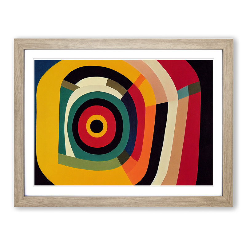 Invigorating Modern Abstract - Framed Print, 46cm H x 64cm W x 2cm D, Oak