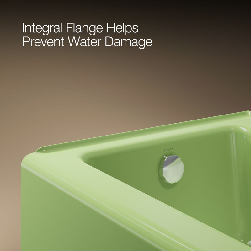 Bellwether® 60" x 30.25" Alcove Soaking Cast Iron Bathtub, Fresh Green, Left