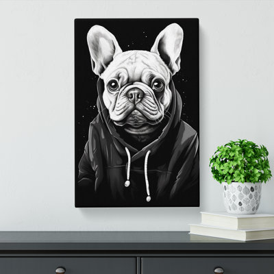 French Bulldog Line Art - Wrapped Canvas