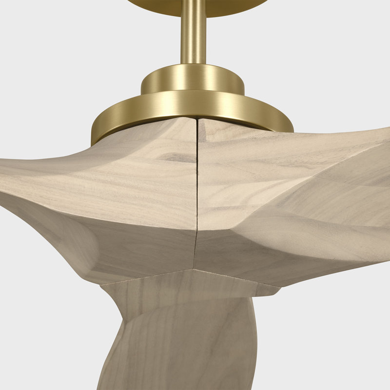 Visual Comfort Fan Collins Smart 70 Indoor Ceiling Fan with Threaded Downrod, Natural Honey blades and Handheld Remote
