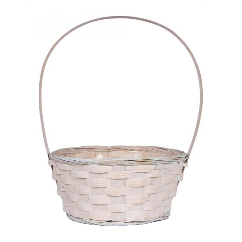 August Grove® Wicker Box, 13" H x 6.75" W x 6.75" D, White