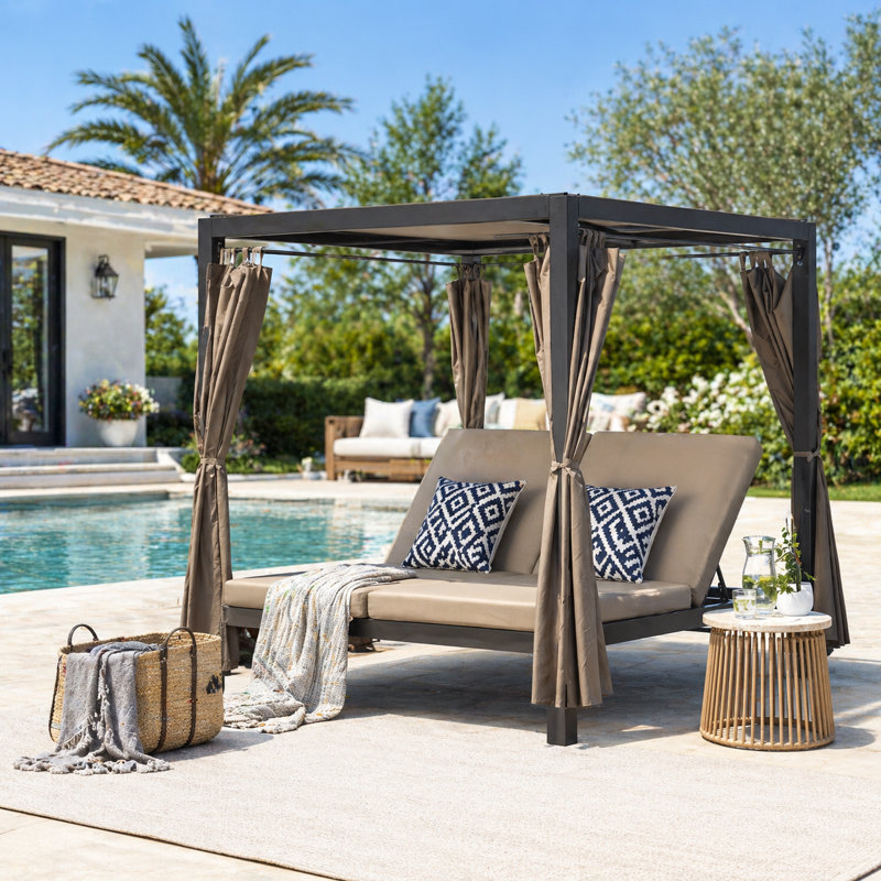 Méridienne double inclinable avec coussin et auvent Midsomer