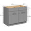 Armoire de base Shaker de 42 po x 24 po x 34,5 po préinstallée en gris Shaker-99152009-99152004