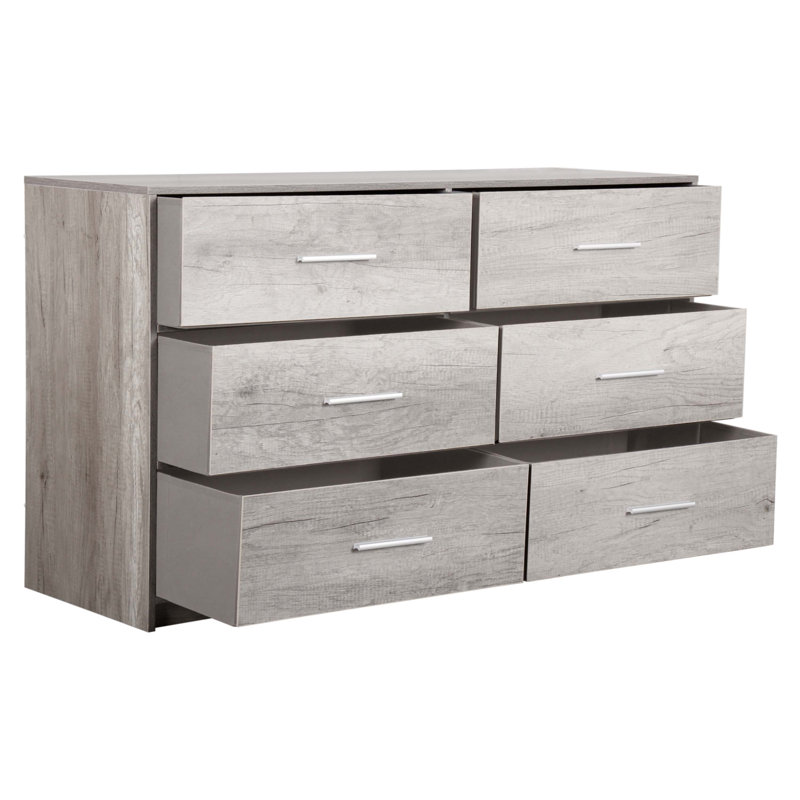6-Drawer Dresser With Large Fabric Drawers, Gray