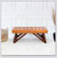 Banc en cuir brun clair Mia avec boutons Design simple, confortable et durable, banc multifonctionnel
