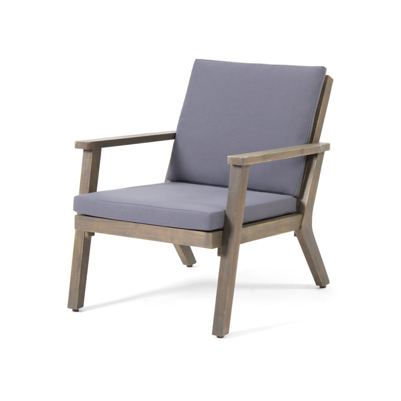 Outdoor Chair - Dark Grey, Wood Built, 29.4 In. Height, 32.36 Width, 26.15 Depth, 22.48 Lb Grey Club Design,